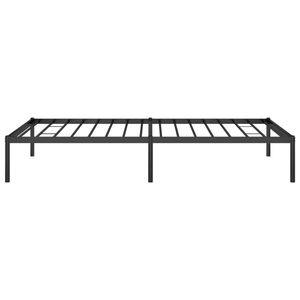 Cadre de lit double en acier noir avec revêtement poudré, lits métalliques avec finition noire élégante - Product Image 6