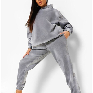 Nuevo chándal de moda con lavado ácido para mujer, chándal de manga larga transpirable y resistente para mujer, con calidad económica. - Product Image 5