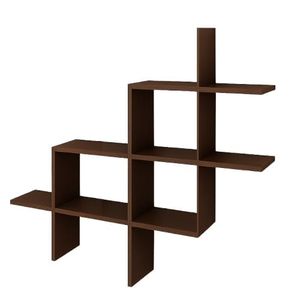 Étagères murales en bois pour salon, support mural pour photos, livres, décorations, design courbé, étagère en bois brun - Product Image 3