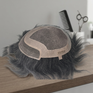 Prothèse capillaire en cheveux humains Remy haute densité, base en dentelle et PU, cheveux indiens lisses, base mono, style central, nœuds invisibles - Product Image 5