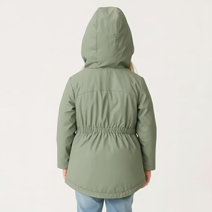 Men's Stand Collar <b>Single</b> Breasted Safari Jacket Warm Winter <b>Quilted</b> Casual Outerwear Wool Liner - Product Image 2