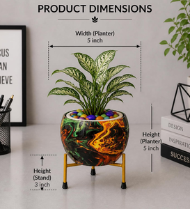 Pot de fleurs en métal artisanal Pitalnagi Meenakari, décoratif et artistique, pour plantes d'intérieur et d'extérieur, maison et jardin - Product Image 2