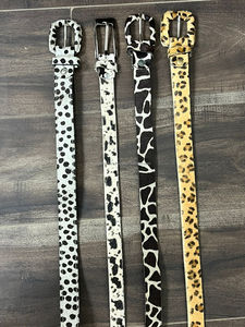 New Handcrafted Hair on Animal Print Western Women's Belt Handmade 100% Real Leather Boho Style Fur Cover Buckle Belt for <b>Jeans</b> - Product Image 6