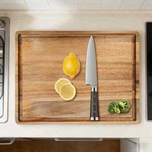 Planche à découper en bois d'acacia et résine époxy, plateau de service décoratif fait main, design rivière, plateau de cuisine - Product Image 4