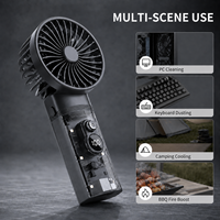 Ventilateur portatif avec affichage numérique, ventilateur turbo 2 en 1 remplaçable, moteur sans balais, 100 vitesses réglables, pour usage domestique