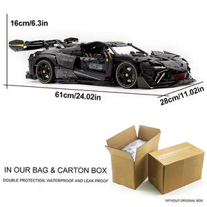 Modèle de voiture de sport technique GULY 10627 MOC 1_8 à collectionner, 296 blocs de construction, briques de montage, jouets pour garçons, cadeaux de Noël - Product Image 3