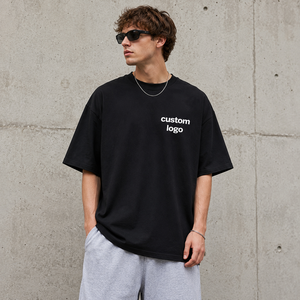 เสื้อยืดผ้าแคนวาสเนื้อผ้าวอร์สเตด 200 กรัม ทรงบ็อกซี่ ไหล่ตก ทรงโอเวอร์ไซส์  ผ้าฝ้าย 100% สำหรับผู้ชาย  รับสกรีนโลโก้ตามแบบ - Product Image 1