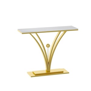 LINEA Metal <b>Console</b> <b>table</b> with white marble Top luxury <b>Black</b> frame <b>console</b> <b>table</b> for living room - Product Image 2