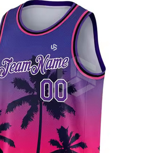 Full Digital Print Breathable Quick Dry Sleeveless Unisex Adult Basketball Jerseys <b>Polyester</b> Mesh Tops - Product Image 2