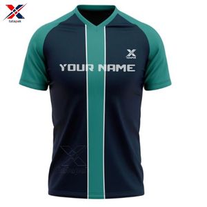 Maillots de football 7V7 légers et respirants pour hommes, col en V, manches courtes, nom et logo personnalisés, 100% polyester, séchage rapide, uniforme - Product Image 4