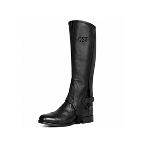 Professional Leather Horse Riding <b>Half</b> <b>Chaps</b> Equestrian Leg Protection Riding Gear Custom Logo OEM ODM Manufacturer - Product Image 4