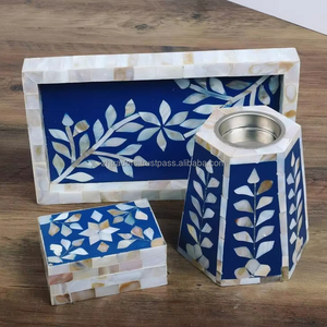 Ensemble de brûleurs d'encens Mubkhar nacre élégants faits à la main Design nacré brillant pour la maison luxueuse, l'hôtel et les cadeaux du Ramadan - Product Image 1