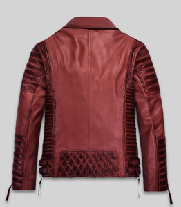 Chaqueta Casual de Invierno Unisex al por Mayor, de Mezclilla y Cuero, Color Sólido, con Cremallera, Cuello Alto, Impermeable, Estilo Moto y Biker, con Logo Frontal - Product Image 3