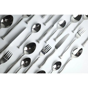Ensemble de couverts minimalistes en acier inoxydable, finition miroir haute brillance, passe au lave-vaisselle, couverts de mariage - Product Image 6