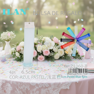 Sacchetti regalo in organza Ilan 21 cm x 6,5 cm blu pastello 4 pezzi per regali di nozze - Product Image 2