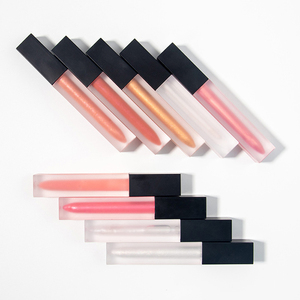 Matte & Shimmer Liquid Lip <b>Gloss</b>, <b>Clear</b> Frosted Tube Black Cap Moisturizing Non-Sticky Long-Lasting Lip <b>Gloss</b> - Product Image 4