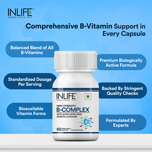 Cápsulas INLIFE B‑Complex Daily Wellness con mezcla de ácido fólico, inositol y colina – 60 cápsulas - Product Image 3