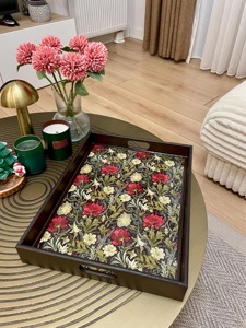 Bandeja de Madera con Estampado Geométrico, Bandeja de Madera Moderna con Diseño Impreso para Decoración del Hogar de Jóvenes Adultos, Bandeja para Servir al por Mayor - Product Image 5