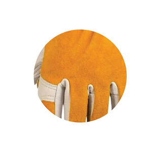 YEEHO Good Quality Anti <b>Slip</b> Durable Cattle Leather Safety Cuff Latex-Free Powder-Free 36cm Nitrile Foam Dipped Garden Gloves - Product Image 2