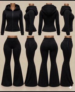 Cheetah Print 2 Piece Set Custom LOGO Leopard Raglan Sleeve Jacket and Flare <b>Pants</b> Tall Girl Friendly Women Lounge Sets - Product Image 2