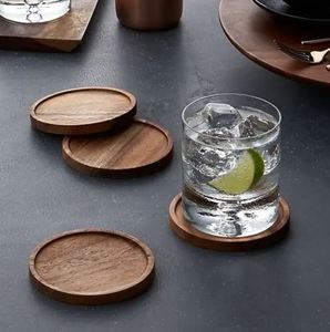 Juego de posavasos de madera para hoteles, restaurantes, cafeterías y bares, suministros para mesas, posavasos decorativos y mantas para mesa. - Product Image 1