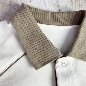 Polo de Manga Raglán para Hombre con Cuello Ribeteado en Contraste 2026, Color Marfil y Rosa, Estilo Minimalista, Ropa Casual Elegante de Alto Rendimiento HD - Product Image 3