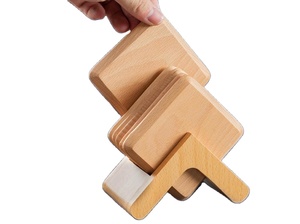 En gros Personnalisable Design mignon Dessous de verre en bois d'acacia gravable au laser Forme carrée et ronde pour les boissons - Product Image 3