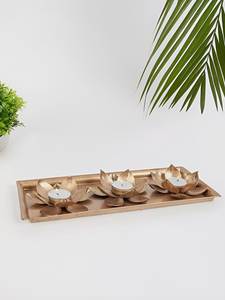 Ensemble de 3 porte-bougies en fer forgé faits à la main BRC avec plateau pour mariage et anniversaire, cadeau décoratif - Product Image 1