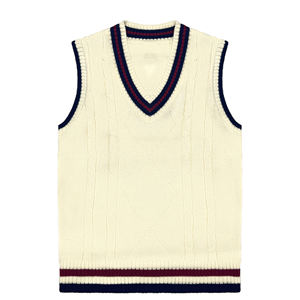 Nouveau Gilet Pull Tricoté Imperméable Personnalisé avec Logo OEM 2026 – Col V Sans Manches pour Homme, Idéal pour le Cricket et les Sports de Plein Air - Product Image 1
