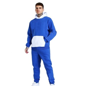 Ventes en gros de survêtements pour hommes en molleton à capuche surdimensionnés personnalisés pour l'hiver, ensemble deux pièces - Product Image 1