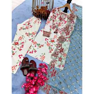 Ensemble élégant pour femme, haut de soirée avec palazzo et dupatta - Product Image 2