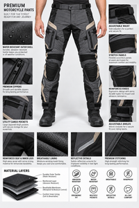 Pantalon de moto tactique urbain résistant à l'abrasion, pantalon cargo respirant pour la conduite, équipement de tourisme, personnalisation OEM ODM, vente en gros - Product Image 4