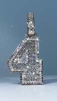 Pendentif personnalisé en diamant de laboratoire numéro 4, serti pavé en or blanc, plaqué rhodium, argent 925, or 10K 14K, 2,5 pouces, style Hip Hop