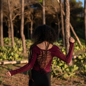 Boho Macrame Strappy Back Crop <b>Top</b> Long Sleeve Cut Out <b>Festival</b> Clothing Summer Blouse for Party Outfits - Product Image 3