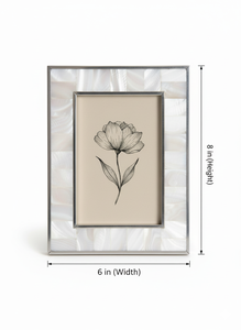 Mother of Pearl Inlay Photo Frames with Steel Border – Luxury White <b>MOP</b> Mosaic Picture Frames Modern <b>Wall</b> & Tabletop Frames - Product Image 3