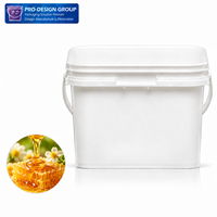 Seau en plastique carré de 8 L avec couvercle pour l'emballage du miel, seau de stockage du miel en PP de qualité alimentaire avec poignée
