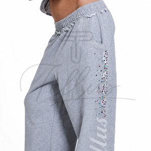 Custom Screen Printed Logo Heavyweight Solid Color Baggy 2026 New Arrival Women's Sweatpants Fleece Sweatpants Women - Product Image 3