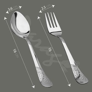 Ensemble de couverts contemporains en acier inoxydable, écologiques et durables, pour la maison et la restauration, assortiment de haute qualité - Product Image 2