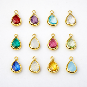 Colgante de Granate Rojo en Forma de Lágrima, de Latón de Alta Calidad, Facetado, con Forma de Pera, para la Creación de Joyas DIY y Collares - Product Image 2