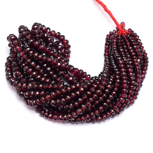 Cuentas facetadas de granate AAA+ de 4mm-7mm, cuentas sueltas de granate rojo natural de Mozambique, piedra semipreciosa para la fabricación de joyería. - Product Image 2