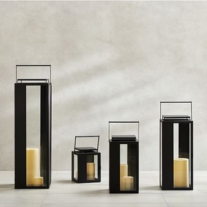 Customised Decorative Outdoor Indoor Metal & Glass Candle <b>Lanterns</b> Farmhouse Floor & Hanging Rose <b>Gold</b> Metal Candle <b>Lanterns</b> - Product Image 3