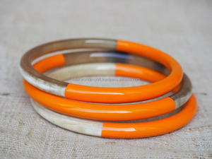 High Fashion Unisex Resin Ox Horn Shape Polished Animal <b>Feather</b> Style Bangle Bracelet IGI Certified Wholesale Gift Falak World - Product Image 4