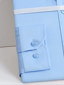 Chemise Homme Unie Slim à Revers Manches Longues en Viscose/Coton Écologique et Infroissable pour Tenues Décontractées, Professionnelles, Mariages et Rendez-vous - Product Image 3