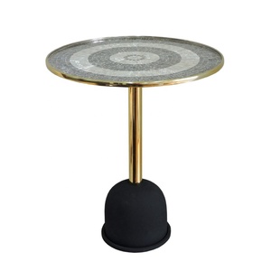 Mesa auxiliar moderna cuadrada de hierro y mármol, muebles multiusos negros y plateados para sala de estar, decoración elegante para el hogar - Product Image 6