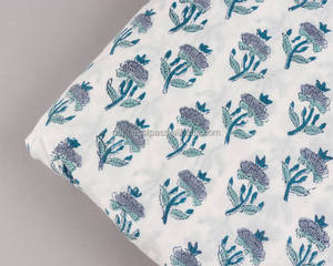 Nouveau bloc de main indien bleu pierre sarcelle de la Caroline imprimé 100% pur coton tissu tissu cour pour les costumes de matelas extérieurs pour femmes - Product Image 3