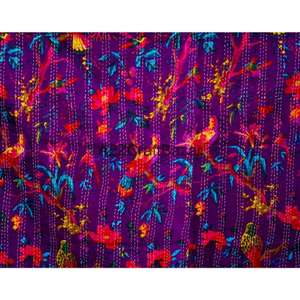 Manta de Algodón Orgánico Ecológica con Estampado Floral Vintage de Alta Calidad India, Hecha a Mano, para Todas las Estaciones, Tipo Kantha - Product Image 2