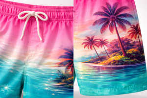 กางเกงชายหาดชายแบบแห้งเร็วสำหรับผู้ชาย – กางเกงบอร์ดสีชมพูไล่เฉดสำหรับฤดูร้อน รับผลิตแบบ OEM แบรนด์ส่วนตัว ขายส่ง - Product Image 4