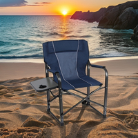 Chaise de jardin pliante Portable robuste poignée de poche de Table d'appoint en métal en aluminium pour chaise de directeur de Camping en plein air de plage