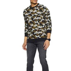 Men's Camouflage Print Knitted Crew Neck Pullover Regular Fit Long Sleeve Casual <b>Sweatshirt</b> Autumn Style - Product Image 1