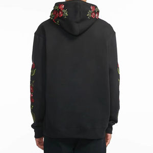 Sweat à capuche zippé en molleton noir brodé cœur pour homme, coupe oversize, tricoté, 100 % coton, style streetwear, hiver - Product Image 2